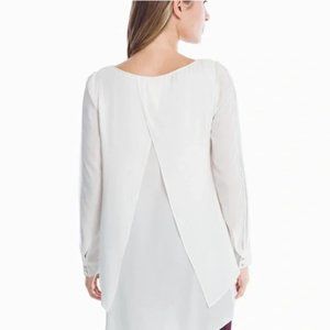WHBM White Layered Tunic Blouse SZ 6